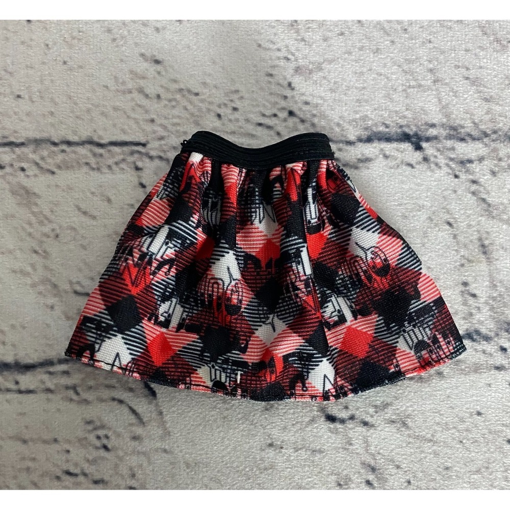Barbie Fashion Doll Harley Quinn Mini Skirt Black Red White‎ Elastic Waist